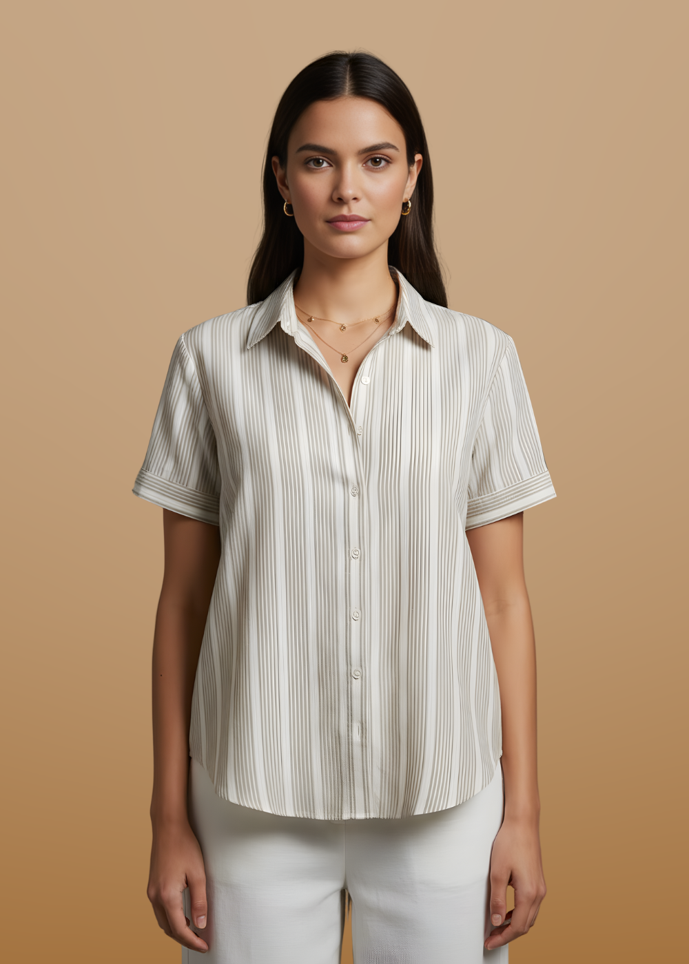 Button-Front Blouse
