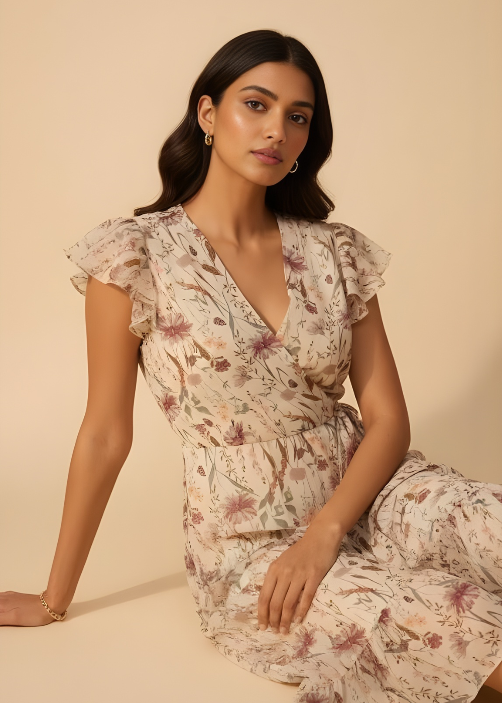 Ruffled Floral Dress