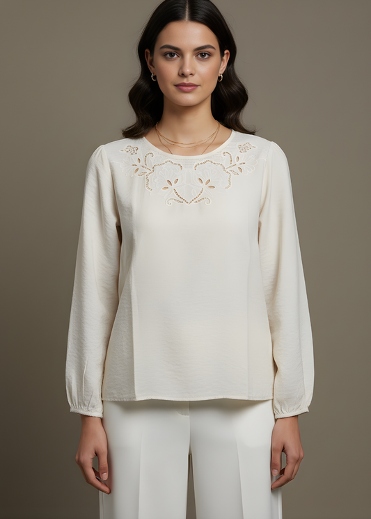 Ivory Cutwork Top