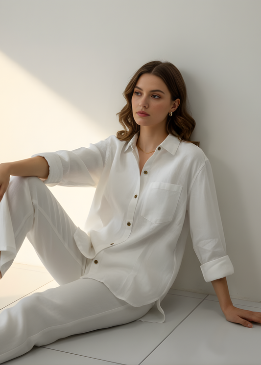 Button-Front Blouse