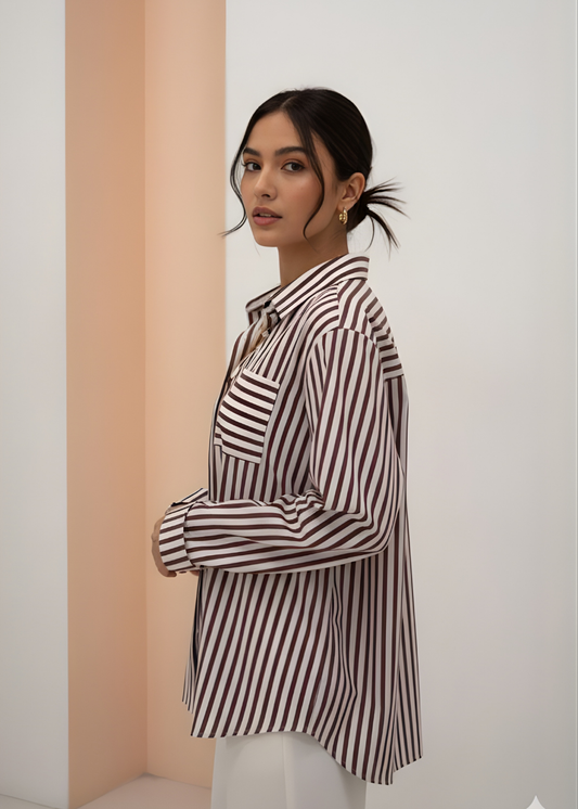 Classic Collar Striped Shirt