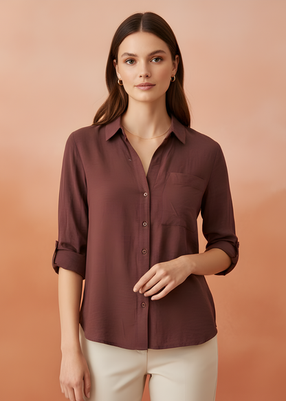 Button-Front Blouse