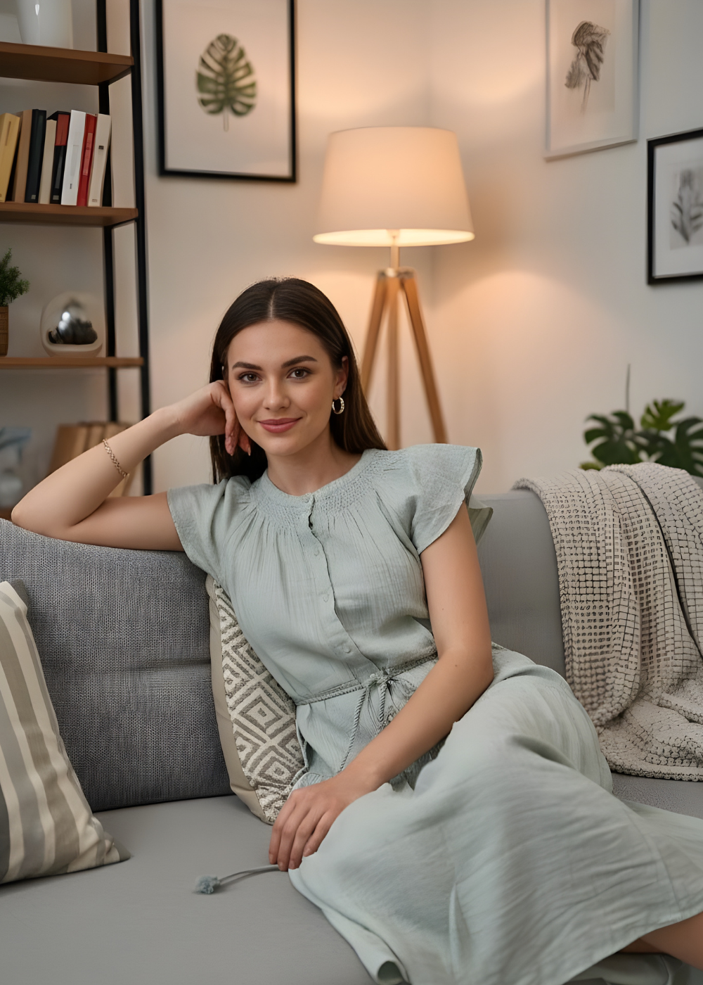 Flutter Sleeve Midi Dress