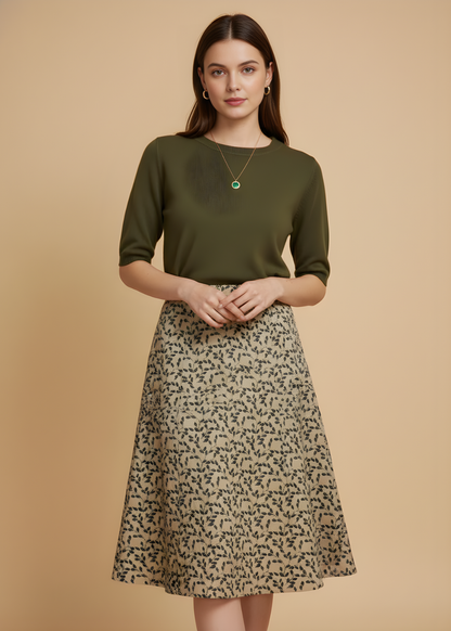 A-Line Midi Skirt