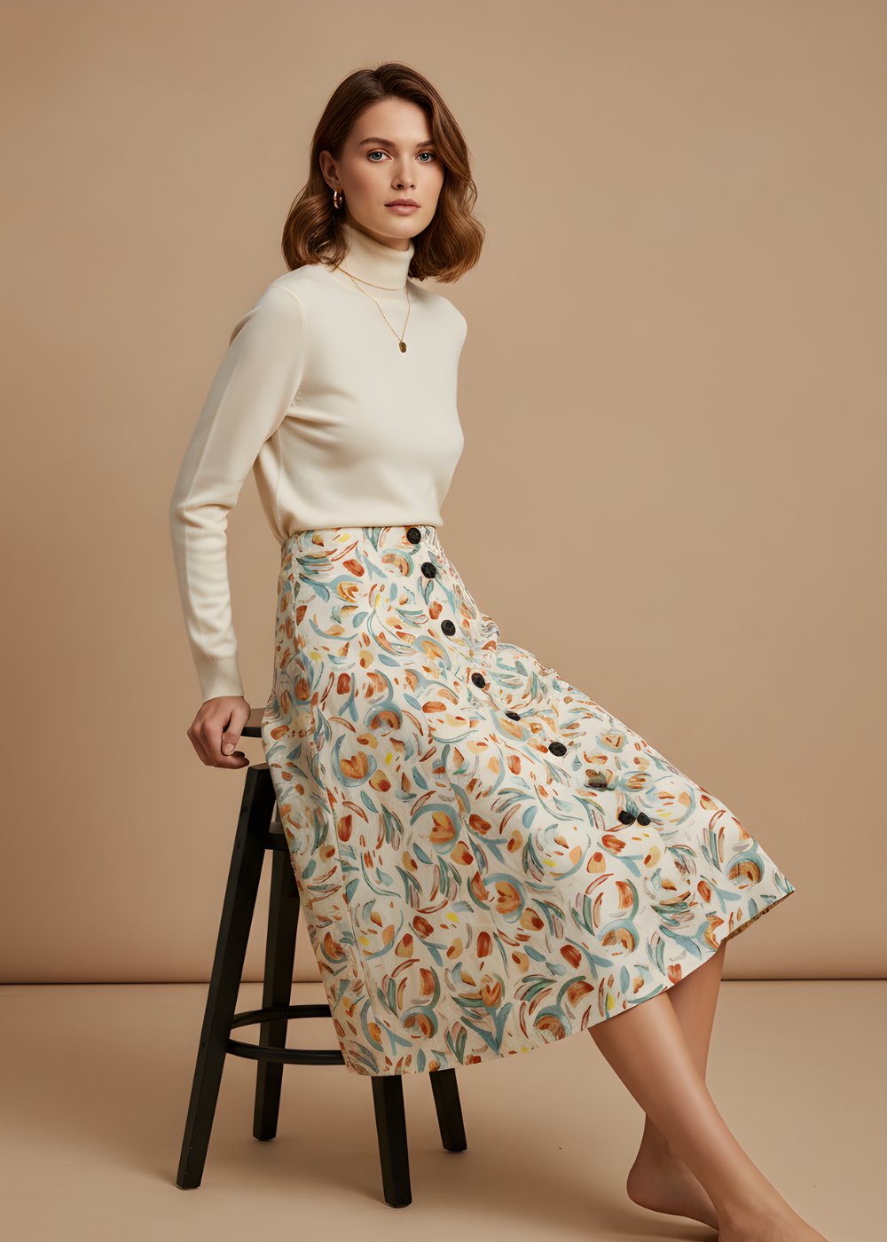 A-Line Midi Skirt