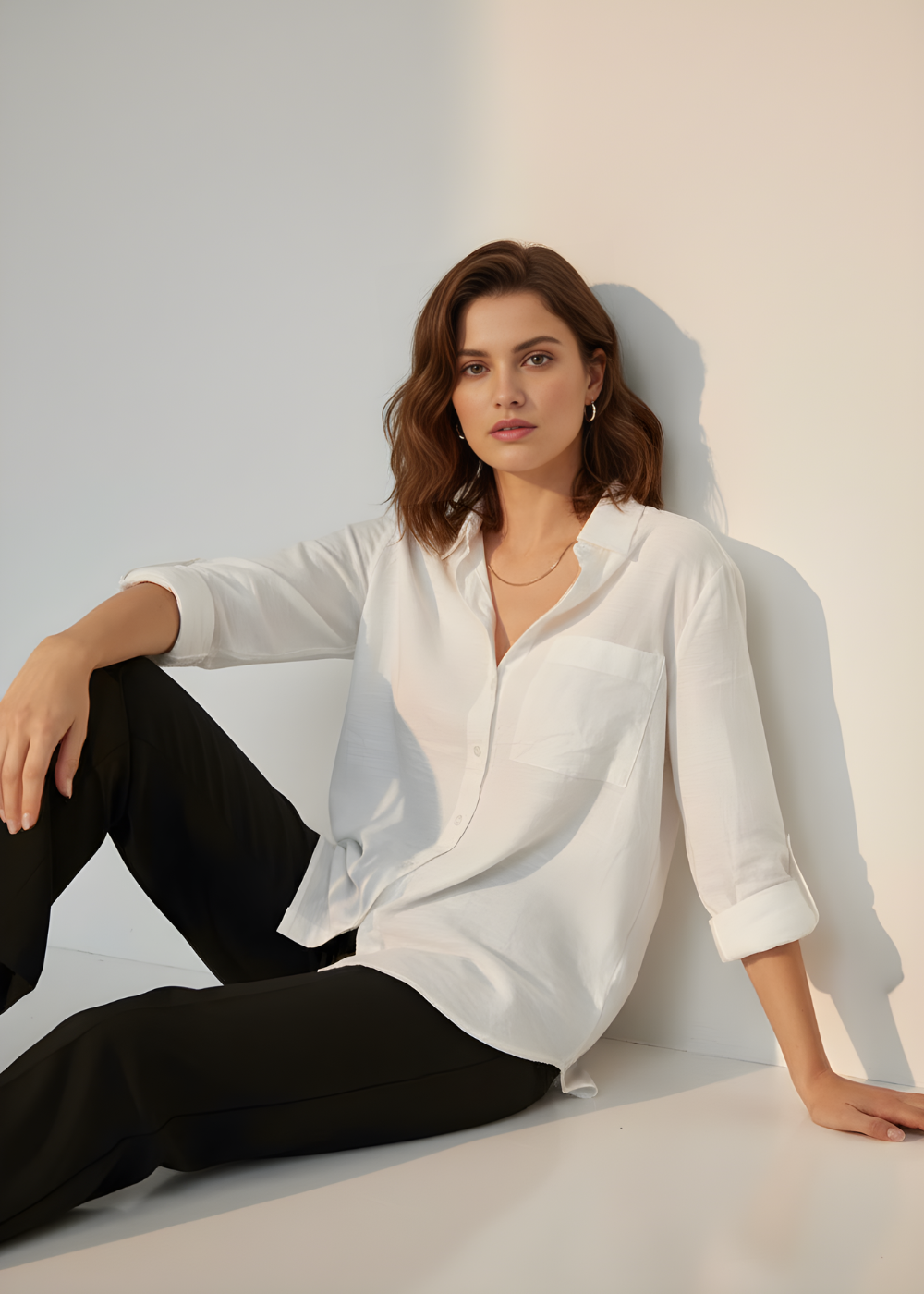 Button-Front Blouse