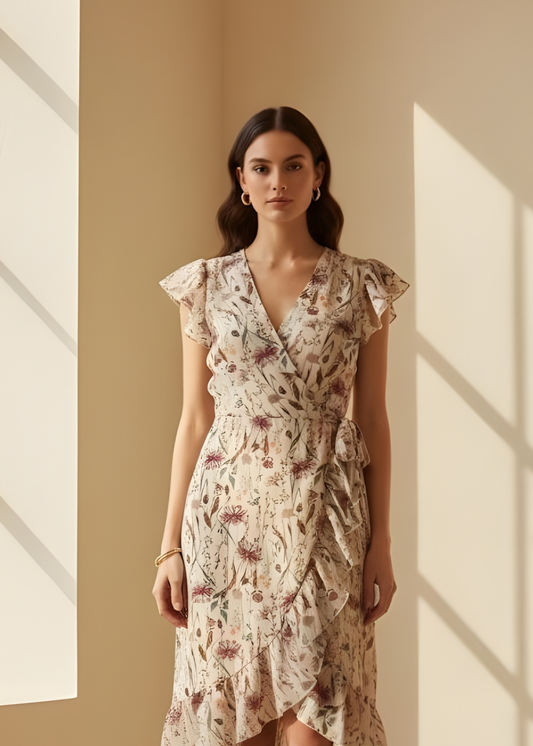 Ruffled Floral Dress
