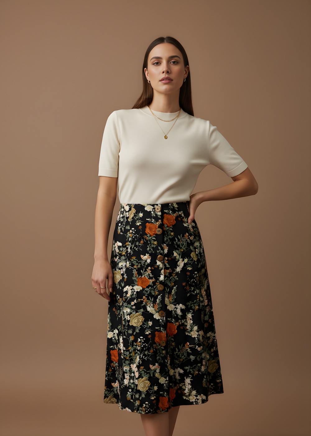 A-Line Midi Skirt