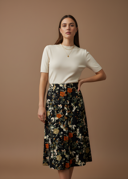 A-Line Midi Skirt