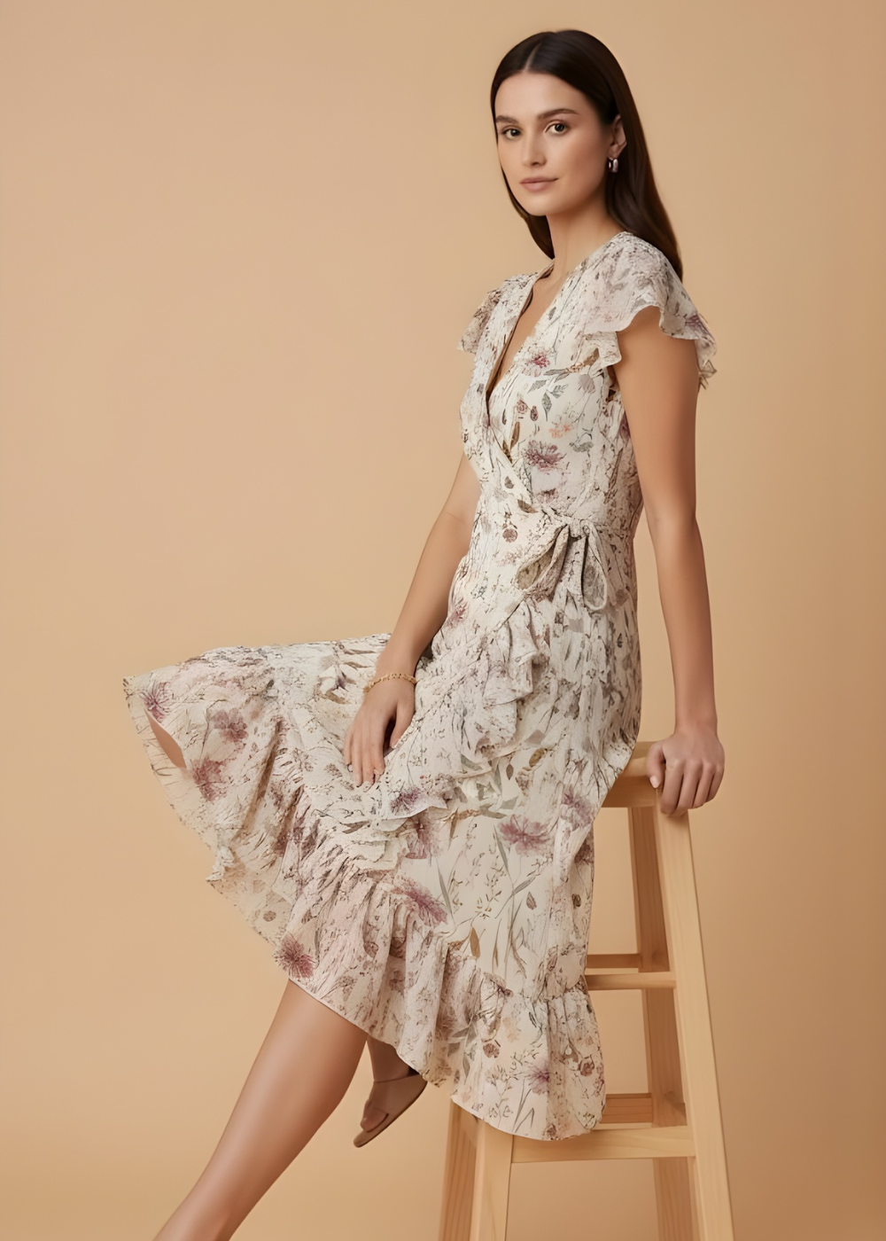 Ruffled Floral Dress