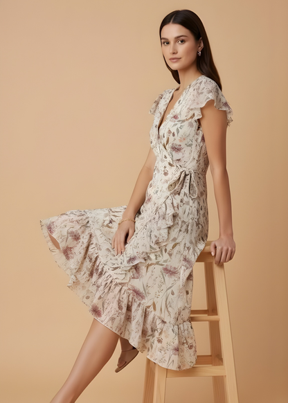 Ruffled Floral Dress