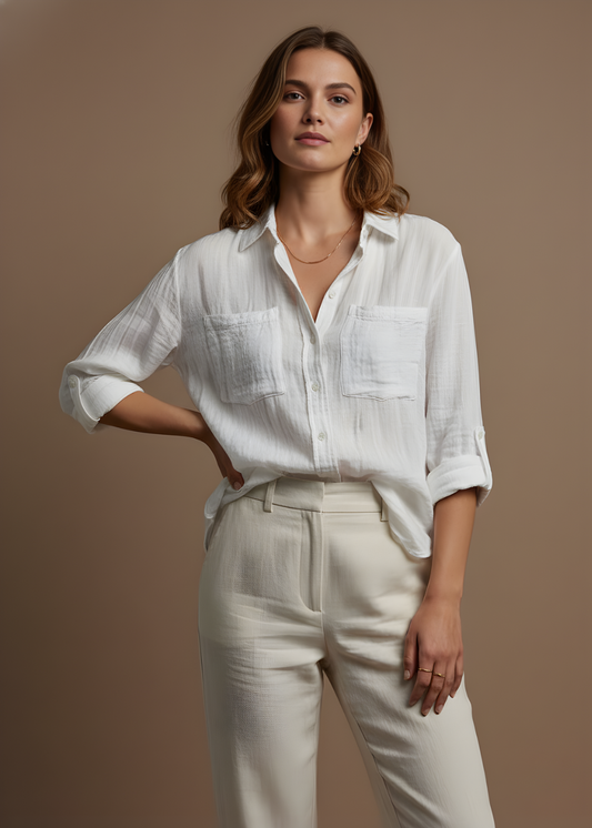 Pocket-Front Blouse