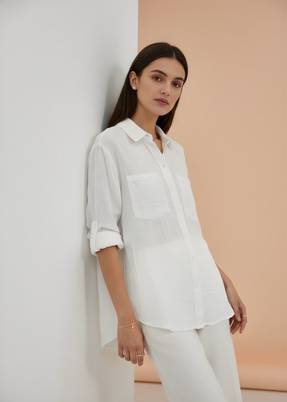 Pocket-Front Blouse