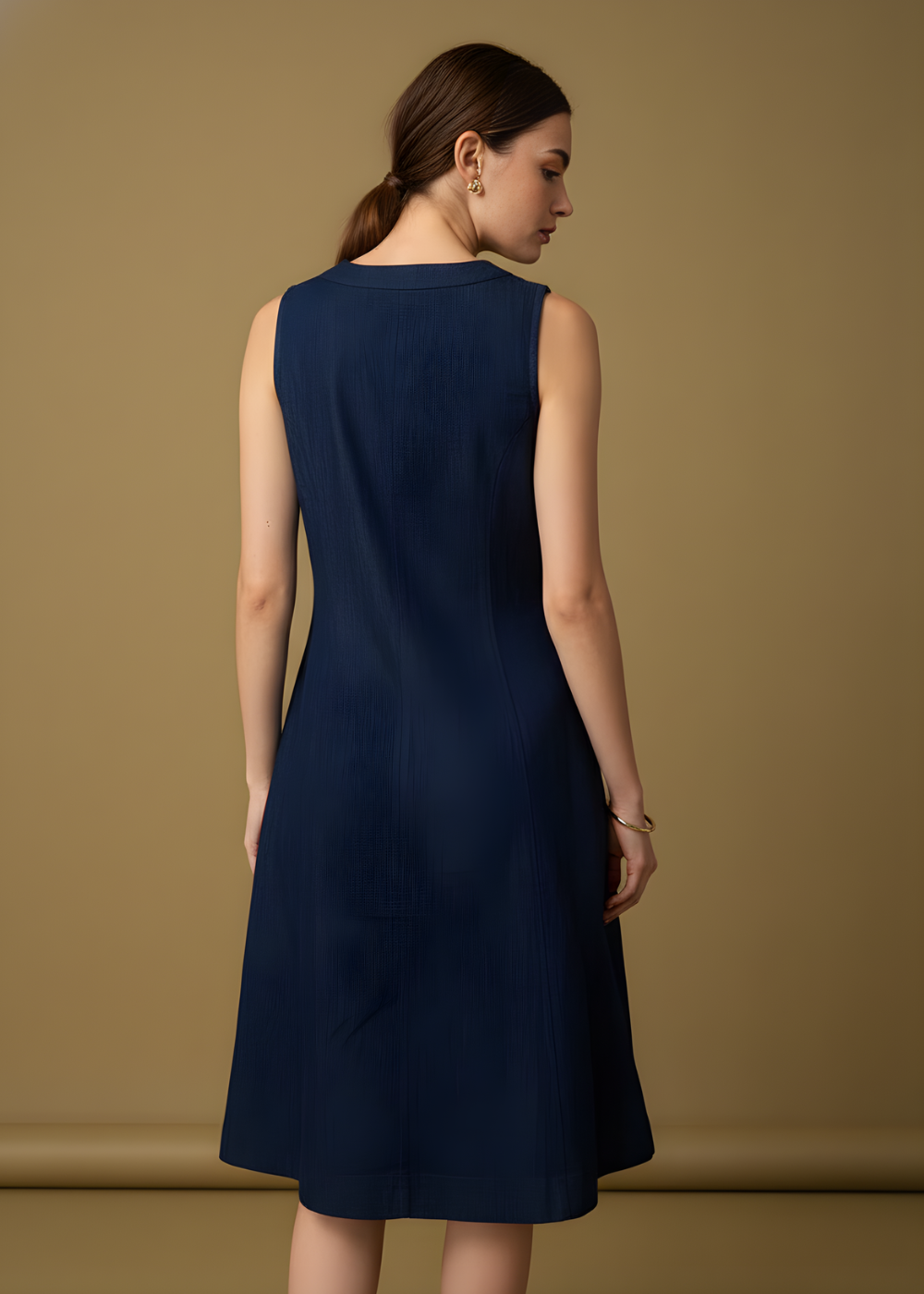 Linen Sleeveless V-Neck Dress