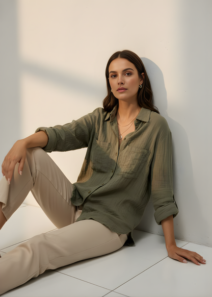 Pocket-Front Blouse