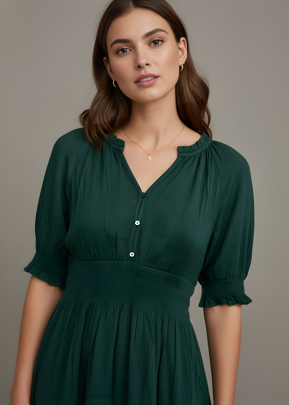 Smocked Waist Midi Dress