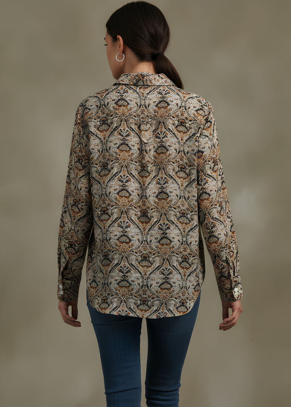 Classic Collared Floral Blouse