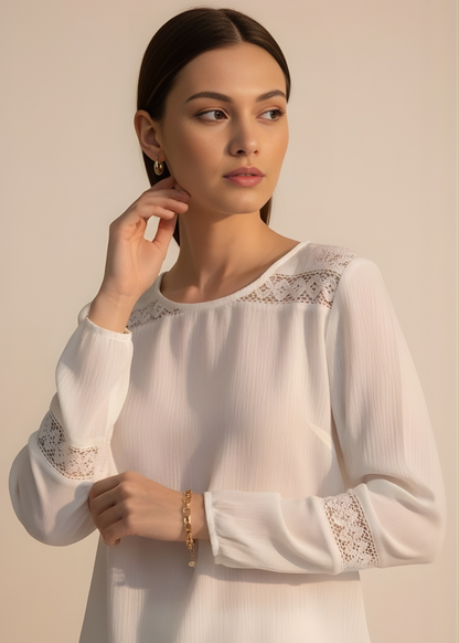 Long Sleeve Lace Blouse