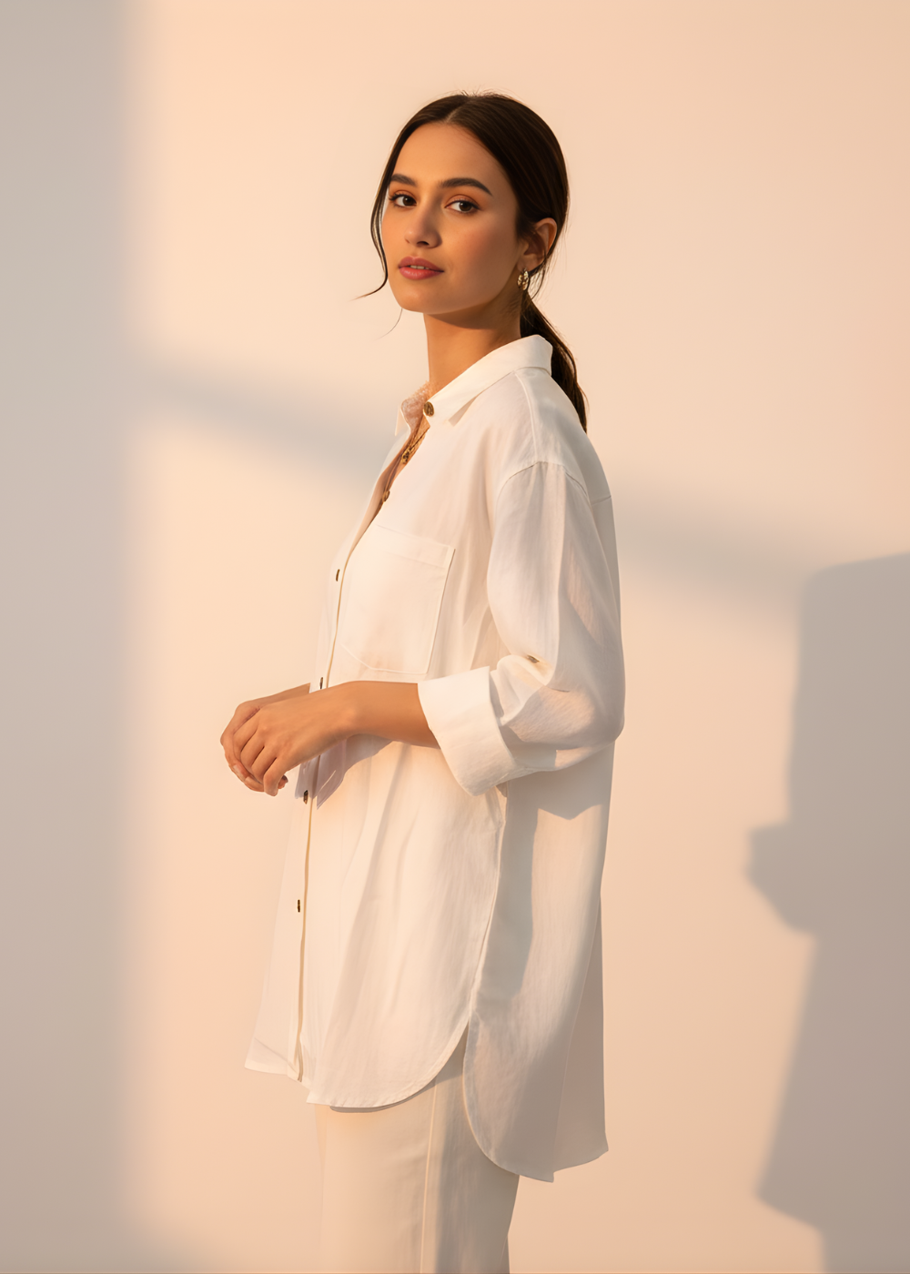 Button-Front Blouse