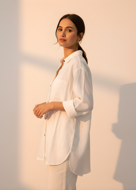 Button-Front Blouse