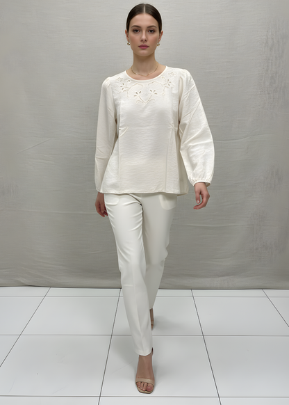 Ivory Cutwork Top