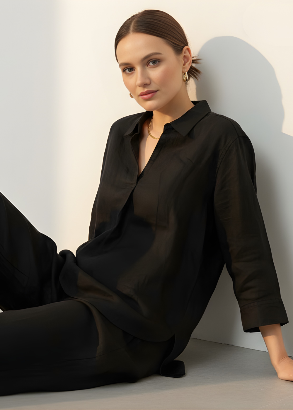 Pleat-Front Blouse