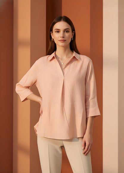 Pleat-Front Blouse