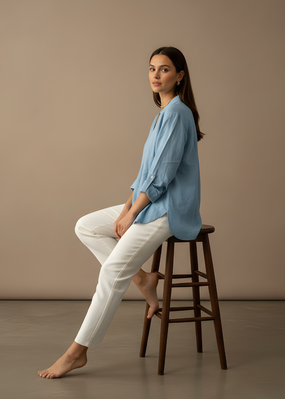 Pleat-Front Blouse