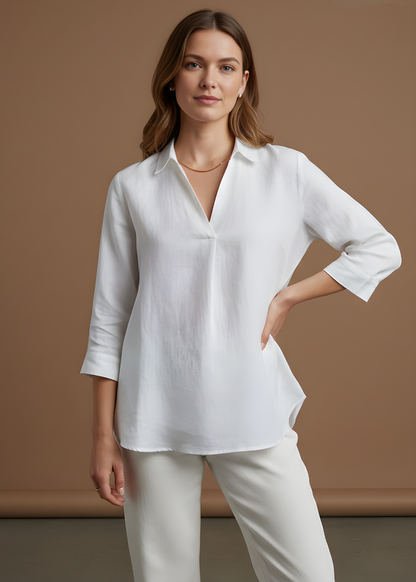 Pleat-Front Blouse
