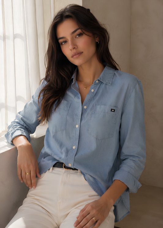 Chambray Button-Down Shirt