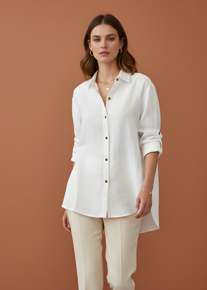 Button-Front Blouse