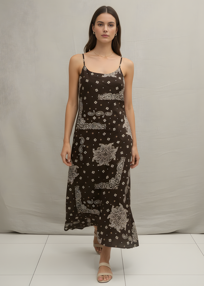 Boho Print Slip Dress