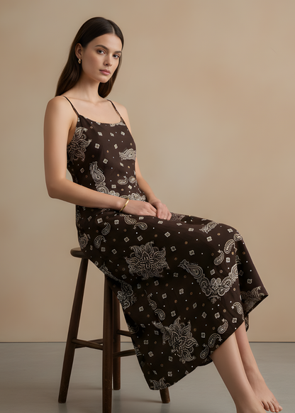 Boho Print Slip Dress