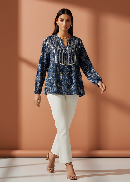 Floral V-Neck Blouse