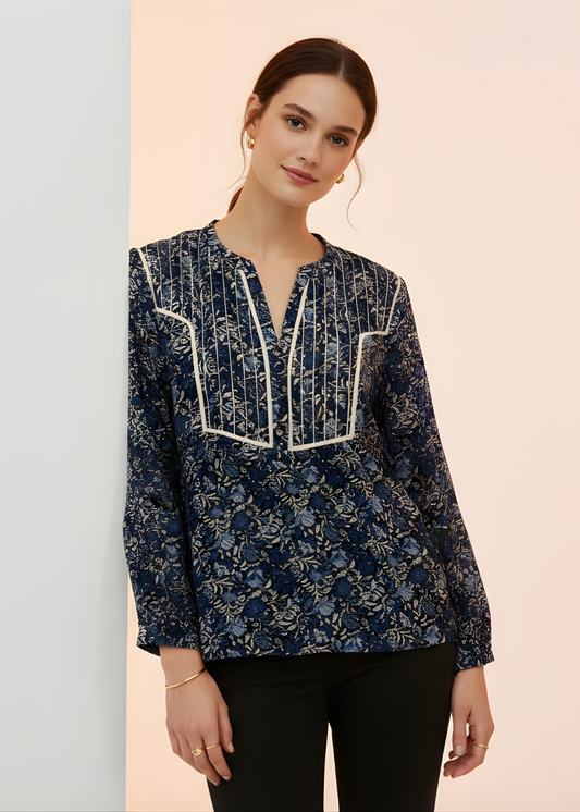 Floral V-Neck Blouse