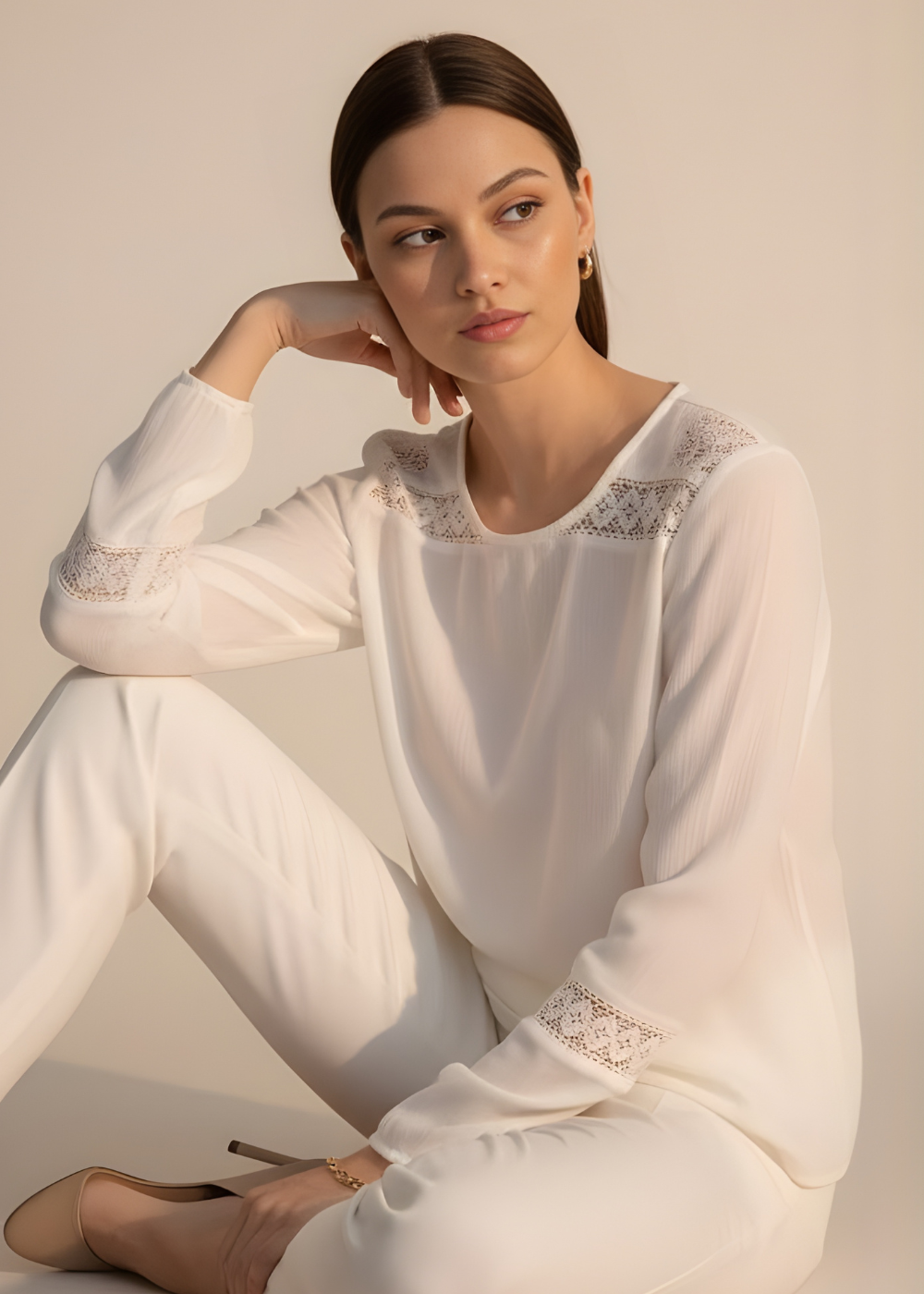 Long Sleeve Lace Blouse