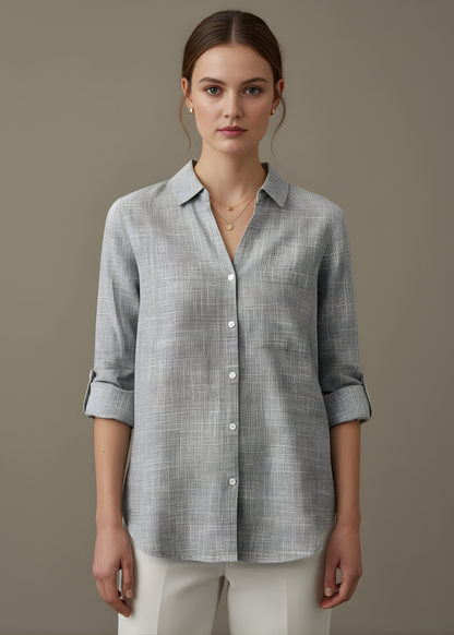 Button-Front Blouse