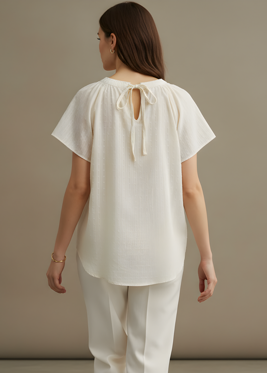 Flutter Sleeve Tie-Back Top