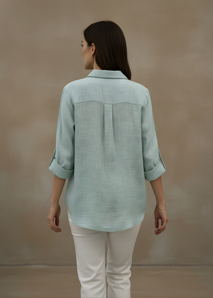 Button-Front Blouse