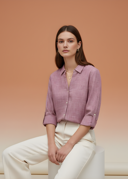 Button-Front Blouse