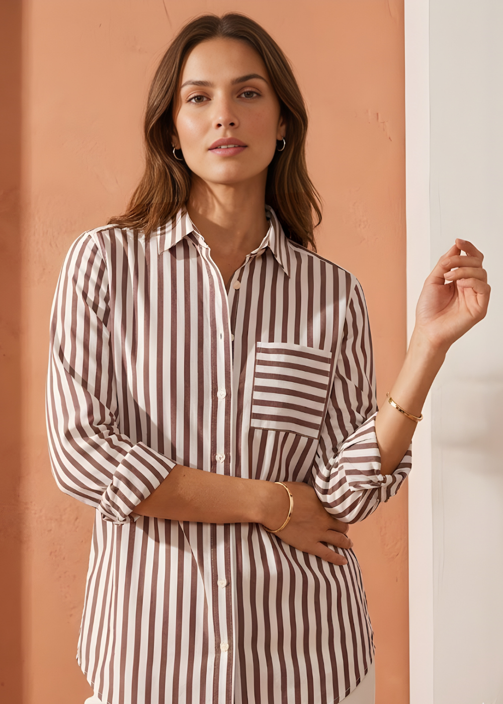 Classic Collar Striped Shirt