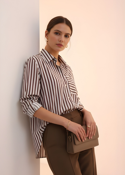 Classic Collar Striped Shirt