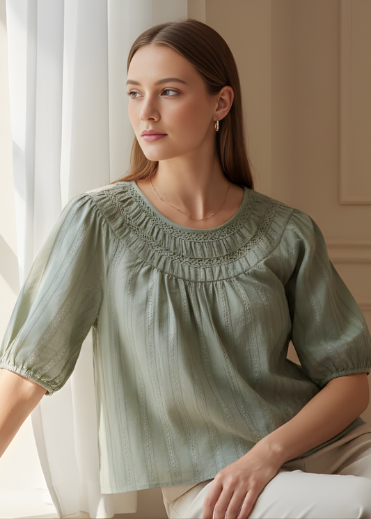 Gathered Neckline Blouse