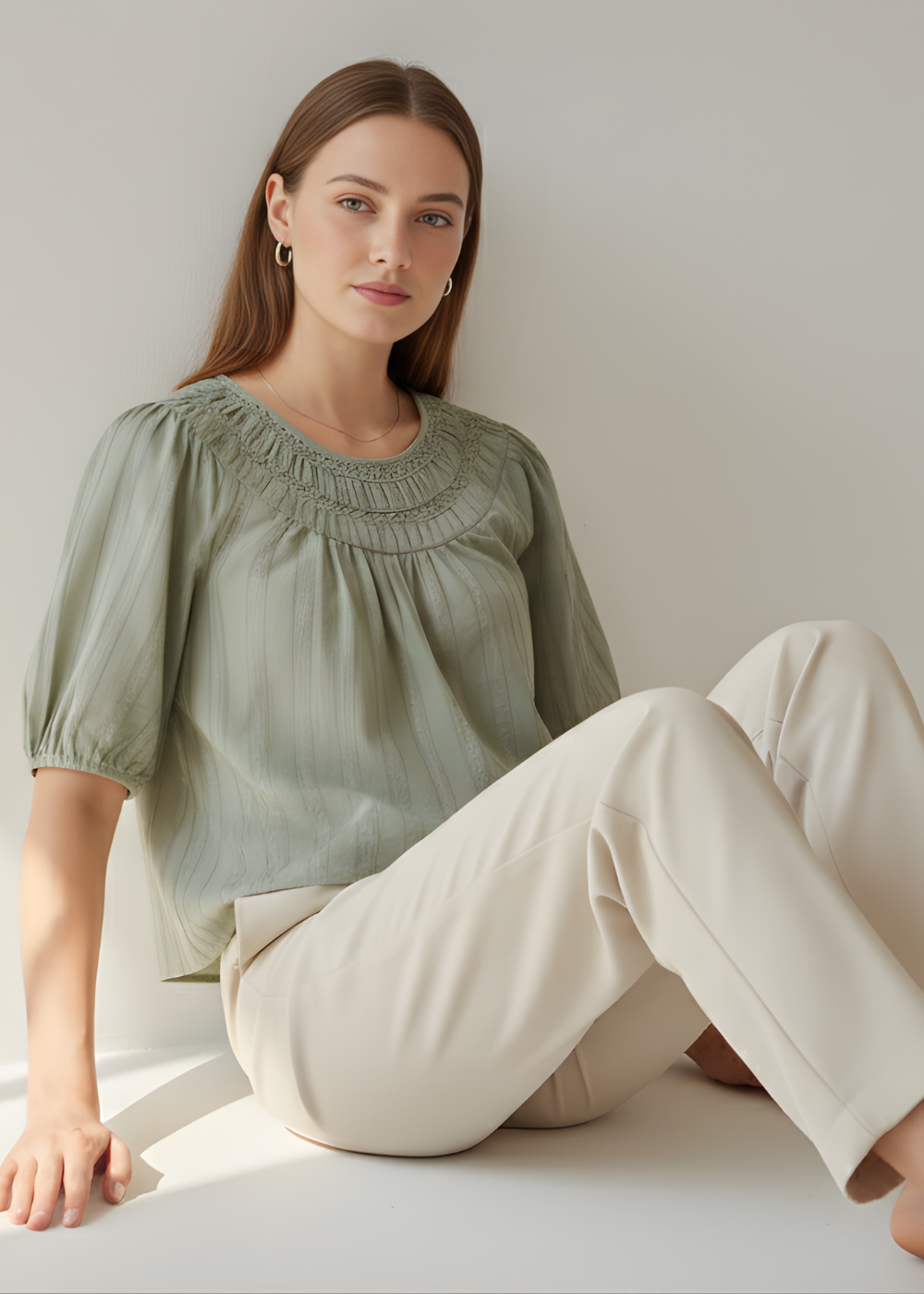 Gathered Neckline Blouse