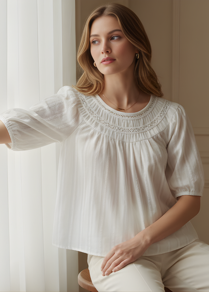 Gathered Neckline Blouse