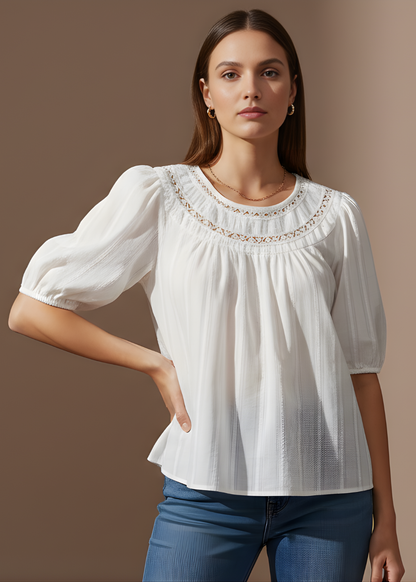 Gathered Neckline Blouse