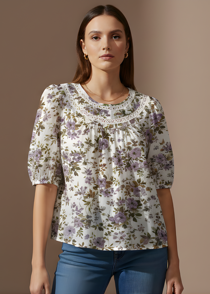 Gathered Neckline Blouse