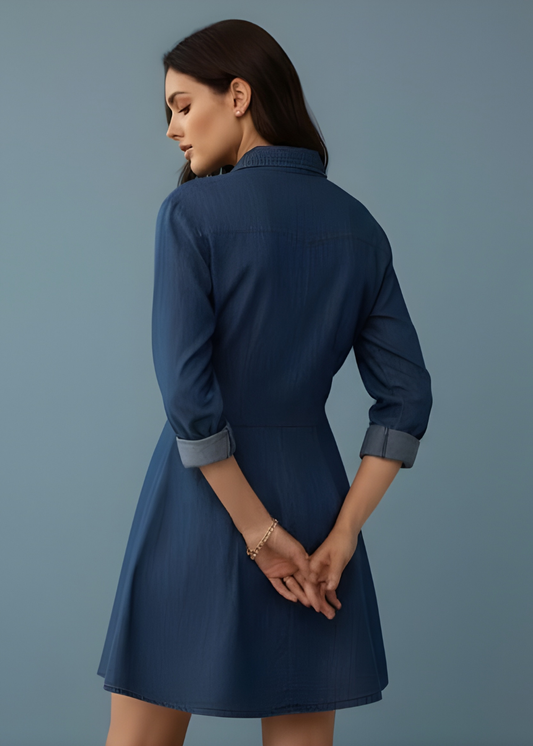 Chambray Button-Down Dress