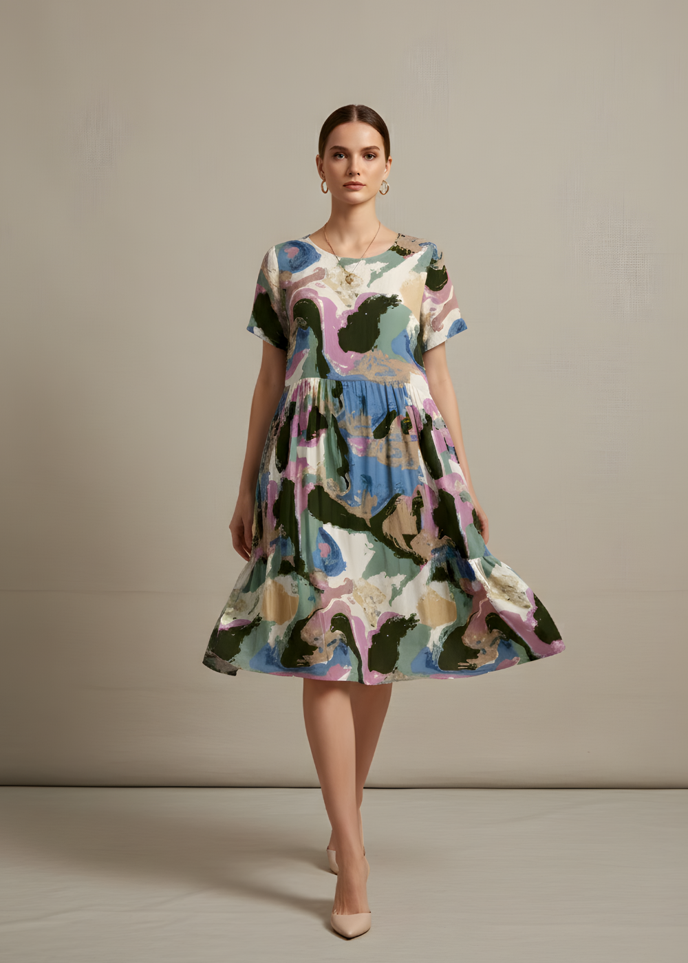 Abstract Print Dress