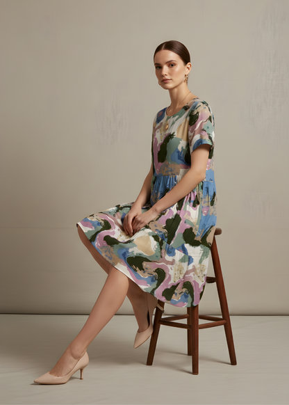 Abstract Print Dress
